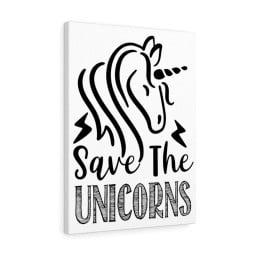 Scripture Canvas Save The Unicorns Christian Meaningful Framed Prints, Canvas Paintings Framed Matte Canvas 24x36