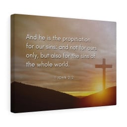 Scripture Canvas Propitiation For Our Sins 1 John 2:2 Christian Bible Verse Meaningful Framed Prints, Canvas Paintings Framed Matte Canvas 20x30