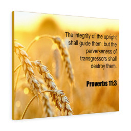 Scripture Canvas The Integrity of The Upright Proverbs 11:3 Christian Bible Verse Meaningful Framed Prints, Canvas Paintings Framed Matte Canvas 24x36