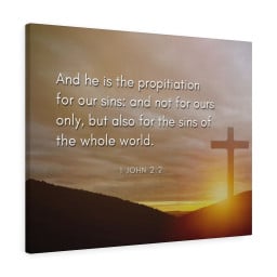 Scripture Canvas Propitiation For Our Sins 1 John 2:2 Christian Bible Verse Meaningful Framed Prints, Canvas Paintings Framed Matte Canvas 8x10