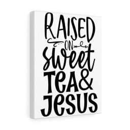 Scripture Canvas Tea And Jesus Christian Meaningful Framed Prints, Canvas Paintings Framed Matte Canvas 16x24