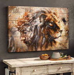Wonderful Lion And Jesus Landscape Matte Gallery Canvas Painting, Canvas Hanging Gift Idea Framed Prints, Canvas Paintings Framed Matte Canvas 8x10