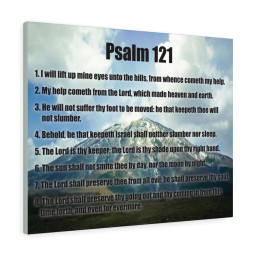 Scripture Canvas God Watches Over You Psalm 121 Christian Meaningful Framed Prints, Canvas Paintings Framed Matte Canvas 8x10