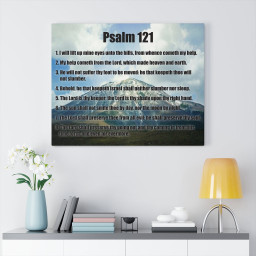 Scripture Canvas God Watches Over You Psalm 121 Christian Meaningful Framed Prints, Canvas Paintings Framed Matte Canvas 32x48