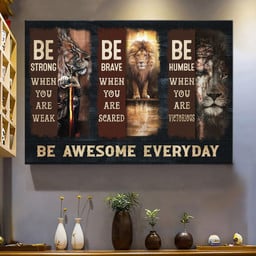 Jesus Lion Of Judah Warrior Be Awesome Everyday Matte Gallery Canvas Painting, Canvas Hanging Gift Idea Framed Prints, Canvas Paintings Framed Matte Canvas 8x10