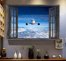 Pilot 3D Window View Canvas Painting Art Print Gift Idea Framed Prints, Canvas Paintings Framed Matte Canvas 8x10