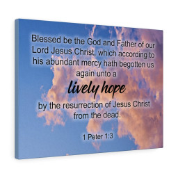 Scripture Canvas Lively Hope 1 Peter 1:3 Christian Bible Verse Meaningful Framed Prints, Canvas Paintings Framed Matte Canvas 12x16