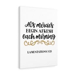 Scripture Canvas Morning Lamentations 3:23 Christian Bible Verse Meaningful Framed Prints, Canvas Paintings Framed Matte Canvas 32x48