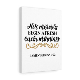 Scripture Canvas Morning Lamentations 3:23 Christian Bible Verse Meaningful Framed Prints, Canvas Paintings Framed Matte Canvas 24x36