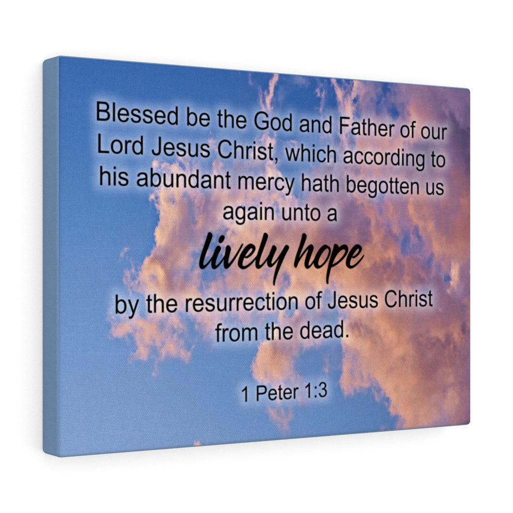 Scripture Canvas Lively Hope 1 Peter 1:3 Christian Bible Verse Meaningful Framed Prints, Canvas Paintings Wrapped Canvas 8x10