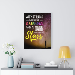 When it Rains Motivational Verse Printed On Ready To Hang Stretched Canvas Wall ArtMuseum Quality Canvas Framed Prints, Canvas Paintings Framed Matte Canvas 32x48