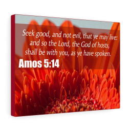 Scripture Canvas Seek Good Amos 5:14 Christian Meaningful Framed Prints, Canvas Paintings Framed Matte Canvas 12x16