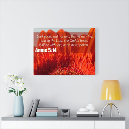 Scripture Canvas Seek Good Amos 5:14 Christian Meaningful Framed Prints, Canvas Paintings Framed Matte Canvas 32x48