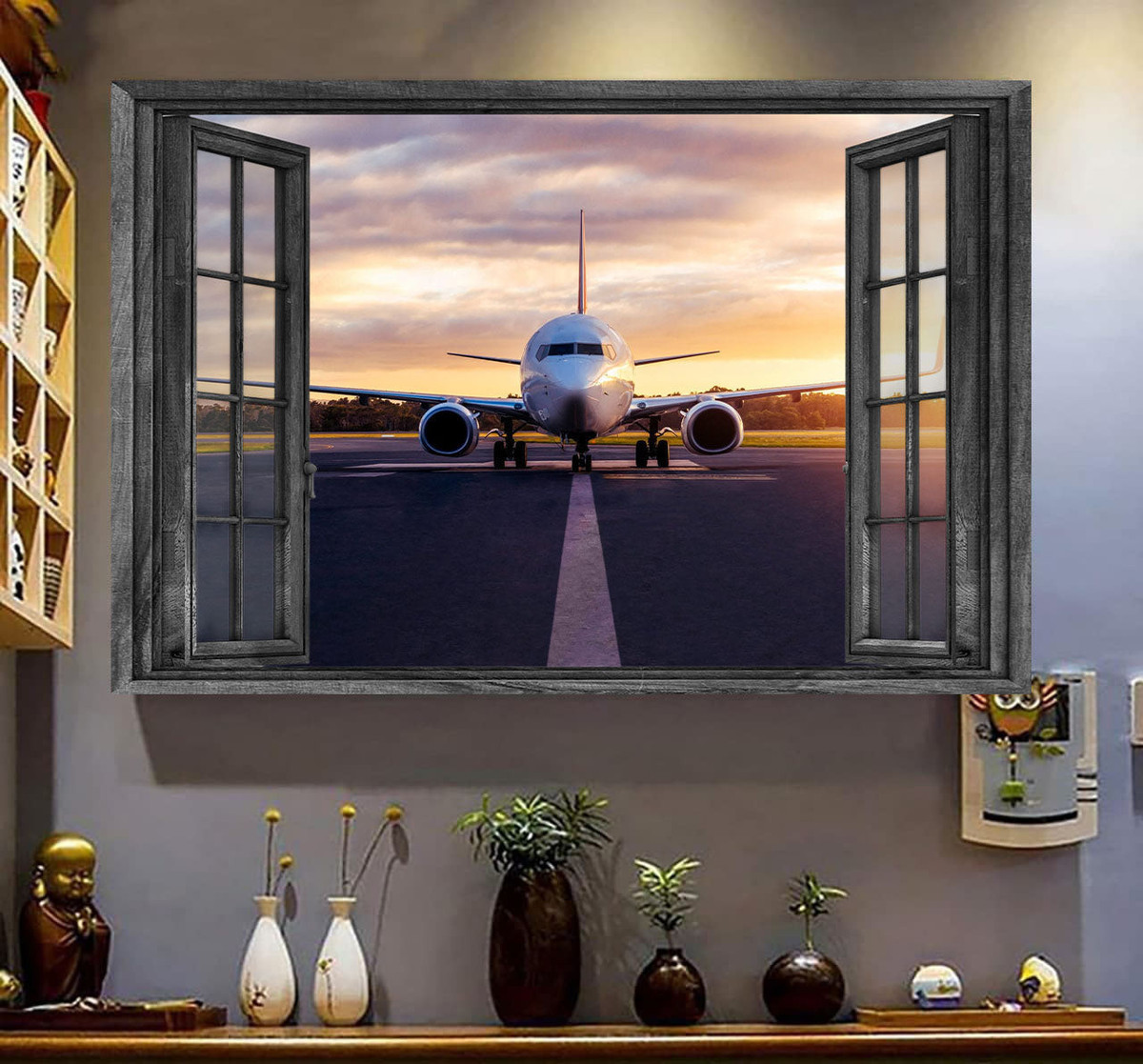 Pilot Canvas Painting Art 3D Window View Print Gift Idea For Your Friend Framed Prints, Canvas Paintings Wrapped Canvas 8x10