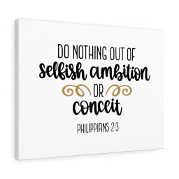 Scripture Canvas No Selfish Ambition & Conceit Philippians 2:3 Christian Bible Verse Meaningful Framed Prints, Canvas Paintings Framed Matte Canvas 32x48