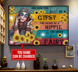 Personalized Hippie She Had The Soul Of A Gypsy Framed Prints, Canvas Paintings Framed Matte Canvas 8x10