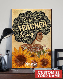 Black Queen Teacher Wall Arts Personalized Custom Gift Idea Birthday Framed Prints, Canvas Paintings Framed Matte Canvas 8x10