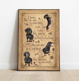 Dachshund Lovers Dance Like No One Is Watching Canvas Framed Matte Canvas 8x10
