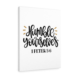 Scripture Canvas Humble 1 Peter 5:6 Christian Bible Verse Meaningful Framed Prints, Canvas Paintings Framed Matte Canvas 8x10