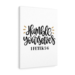 Scripture Canvas Humble 1 Peter 5:6 Christian Bible Verse Meaningful Framed Prints, Canvas Paintings Wrapped Canvas 12x16