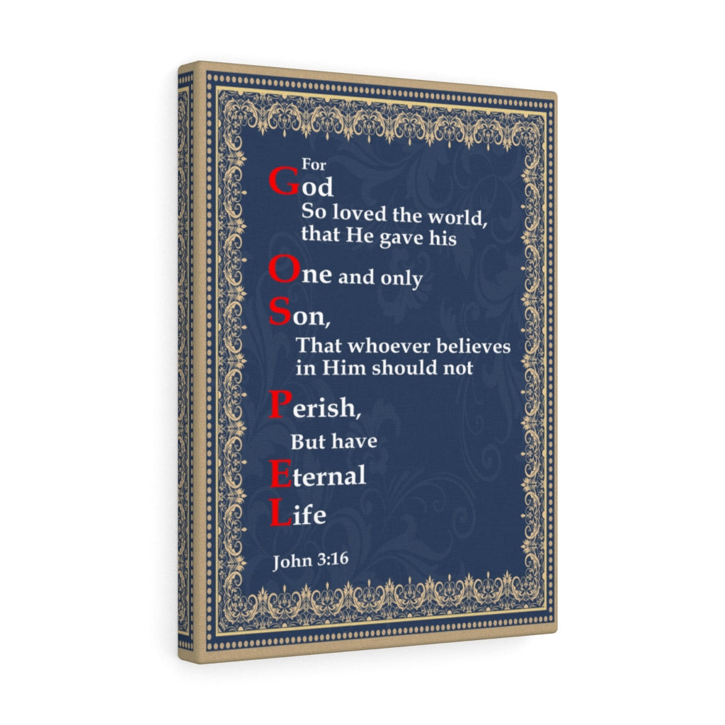 Scripture Canvas Gospel John 3:16 Christian Bible Verse Meaningful Framed Prints, Canvas Paintings Wrapped Canvas 8x10