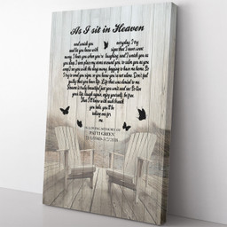 As I Sit In Heaven Personalized Wall Art, Memorial Heart Gift Ideas Framed Prints, Canvas Paintings Framed Matte Canvas 16x24