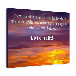 Scripture Canvas Salvation Acts 4:12 Christian Bible Verse Meaningful Framed Prints, Canvas Paintings Framed Matte Canvas 16x24