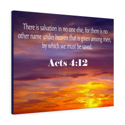 Scripture Canvas Salvation Acts 4:12 Christian Bible Verse Meaningful Framed Prints, Canvas Paintings Framed Matte Canvas 24x36