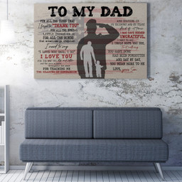 Personalized Canvas Painting, Canvas Hanging Gift For Military Veteran Dad, I Love You Dad I Do From Son Framed Prints, Canvas Paintings Framed Matte Canvas 12x16