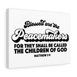 Scripture Canvas Peacemakers Matthew 5:9 Christian Bible Verse Meaningful Framed Prints, Canvas Paintings Framed Matte Canvas 20x30