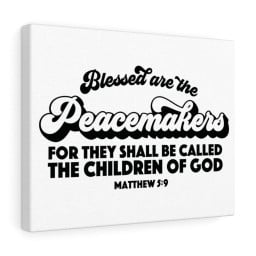 Scripture Canvas Peacemakers Matthew 5:9 Christian Bible Verse Meaningful Framed Prints, Canvas Paintings Framed Matte Canvas 12x16