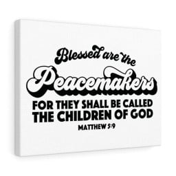 Scripture Canvas Peacemakers Matthew 5:9 Christian Bible Verse Meaningful Framed Prints, Canvas Paintings Framed Matte Canvas 24x36