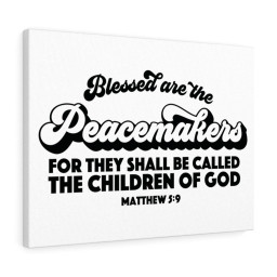 Scripture Canvas Peacemakers Matthew 5:9 Christian Bible Verse Meaningful Framed Prints, Canvas Paintings Framed Matte Canvas 32x48