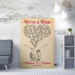 We'Re A Team For Couple, Valentines Day Gift Ideas For Wife Framed Prints, Canvas Paintings Framed Matte Canvas 12x16