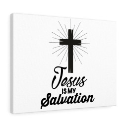 Scripture Canvas Jesus Is My Salvation Christian Meaningful Framed Prints, Canvas Paintings Framed Matte Canvas 32x48