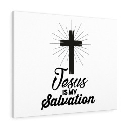 Scripture Canvas Jesus Is My Salvation Christian Meaningful Framed Prints, Canvas Paintings Framed Matte Canvas 8x10