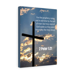 Scripture Canvas God Spake 2 Peter 1:21 Christian Bible Verse Meaningful Framed Prints, Canvas Paintings Framed Matte Canvas 12x16