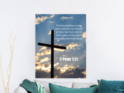 Scripture Canvas God Spake 2 Peter 1:21 Christian Bible Verse Meaningful Framed Prints, Canvas Paintings Framed Matte Canvas 32x48