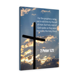 Scripture Canvas God Spake 2 Peter 1:21 Christian Bible Verse Meaningful Framed Prints, Canvas Paintings Framed Matte Canvas 8x10