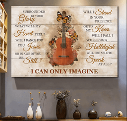 Guitar Rose Butterfly Jesus I Can Only Imagine Matte Gallery Canvas Painting, Canvas Hanging Gift Idea Framed Prints, Canvas Paintings Wrapped Canvas 8x10