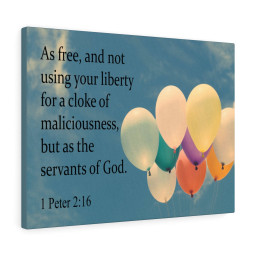 Scripture Canvas Servants of God 1 Peter 2:16 Christian Bible Verse Meaningful Framed Prints, Canvas Paintings Framed Matte Canvas 16x24
