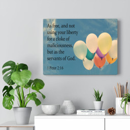 Scripture Canvas Servants of God 1 Peter 2:16 Christian Bible Verse Meaningful Framed Prints, Canvas Paintings Wrapped Canvas 12x16