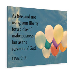 Scripture Canvas Servants of God 1 Peter 2:16 Christian Bible Verse Meaningful Framed Prints, Canvas Paintings Framed Matte Canvas 20x30