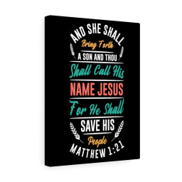 Scripture Canvas Save His People Matthew 1:21 Christian Bible Verse Meaningful Framed Prints, Canvas Paintings Framed Matte Canvas 20x30