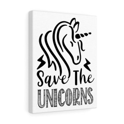Scripture Canvas Save The Unicorns Christian Meaningful Framed Prints, Canvas Paintings Framed Matte Canvas 16x24