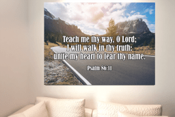 Scripture Canvas Teach Me Thy Way Psalm 86:11 Christian Bible Verse Meaningful Framed Prints, Canvas Paintings Wrapped Canvas 12x16