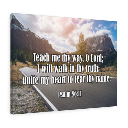 Scripture Canvas Teach Me Thy Way Psalm 86:11 Christian Bible Verse Meaningful Framed Prints, Canvas Paintings Framed Matte Canvas 20x30