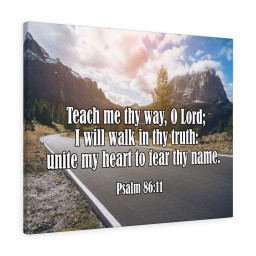 Scripture Canvas Teach Me Thy Way Psalm 86:11 Christian Bible Verse Meaningful Framed Prints, Canvas Paintings Framed Matte Canvas 8x10