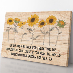 Custom Name Sunflower Sunflower Garden Every Time We Thought Of Framed Prints, Canvas Paintings Framed Matte Canvas 16x24