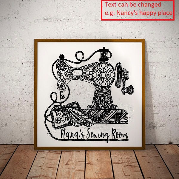 Sewing Lovers Nana'S She Shed Personalized Framed Prints, Canvas Paintings Wrapped Canvas 8x10